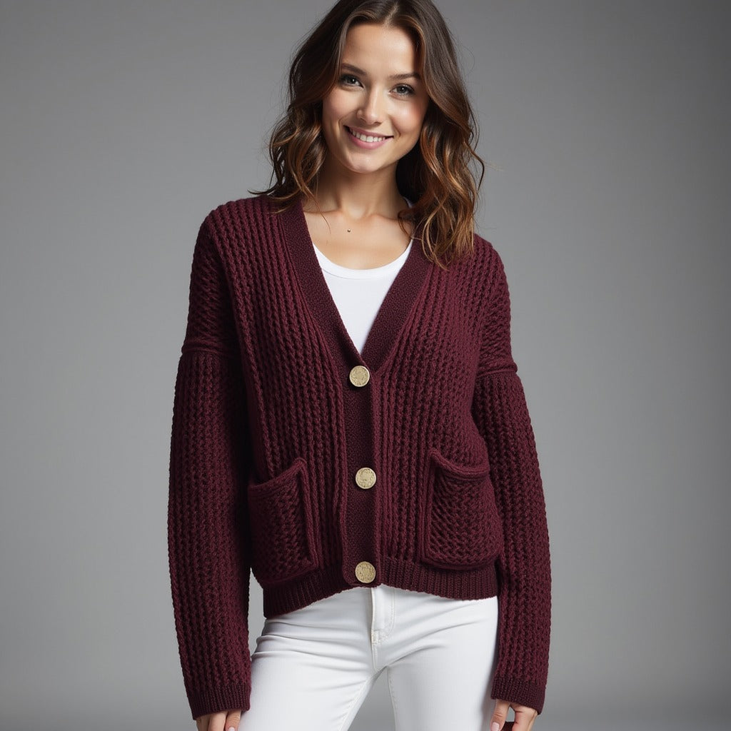 GARNET BUTTON CARDİGAN