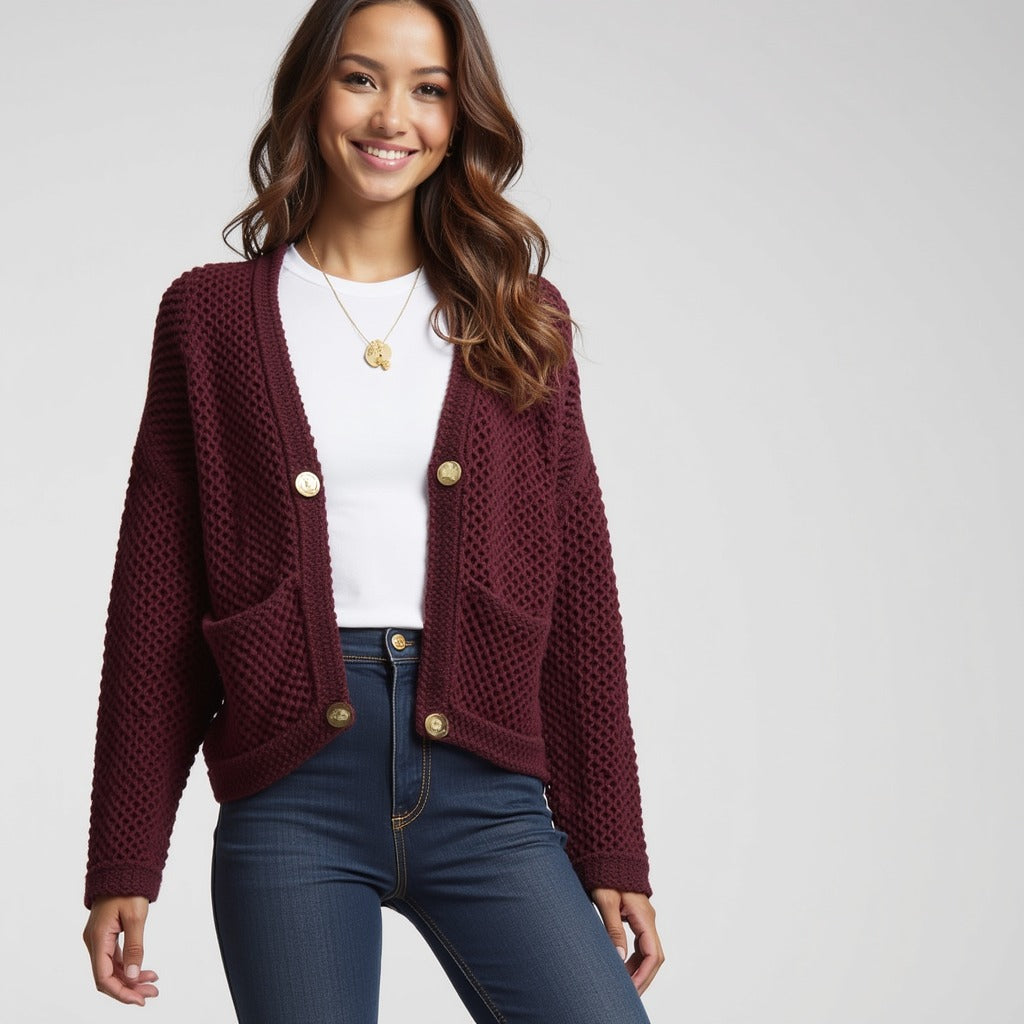 GARNET BUTTON CARDİGAN