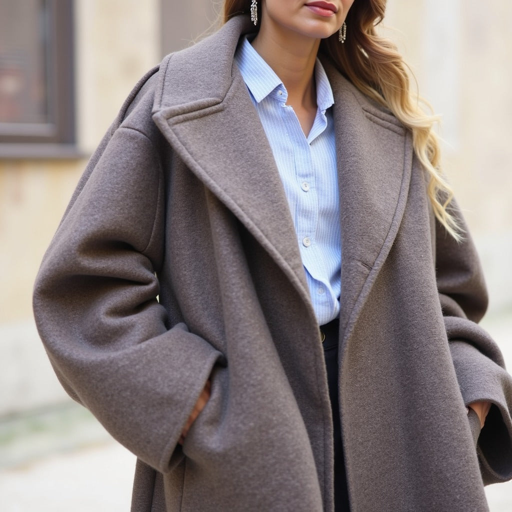 TAUPE OVERSİZED COAT